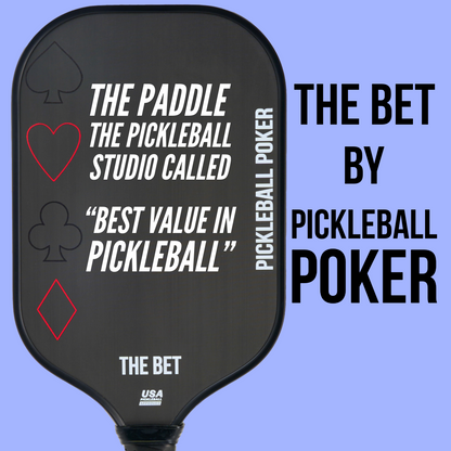 Pickleball Paddle Set for 2 - 2 Carbon Fiber Pickleball Paddles & Pickleball Poker Game