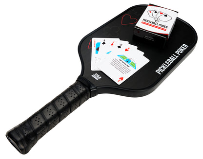 Pickleball Paddle Set for 2 - 2 Carbon Fiber Pickleball Paddles & Pickleball Poker Game