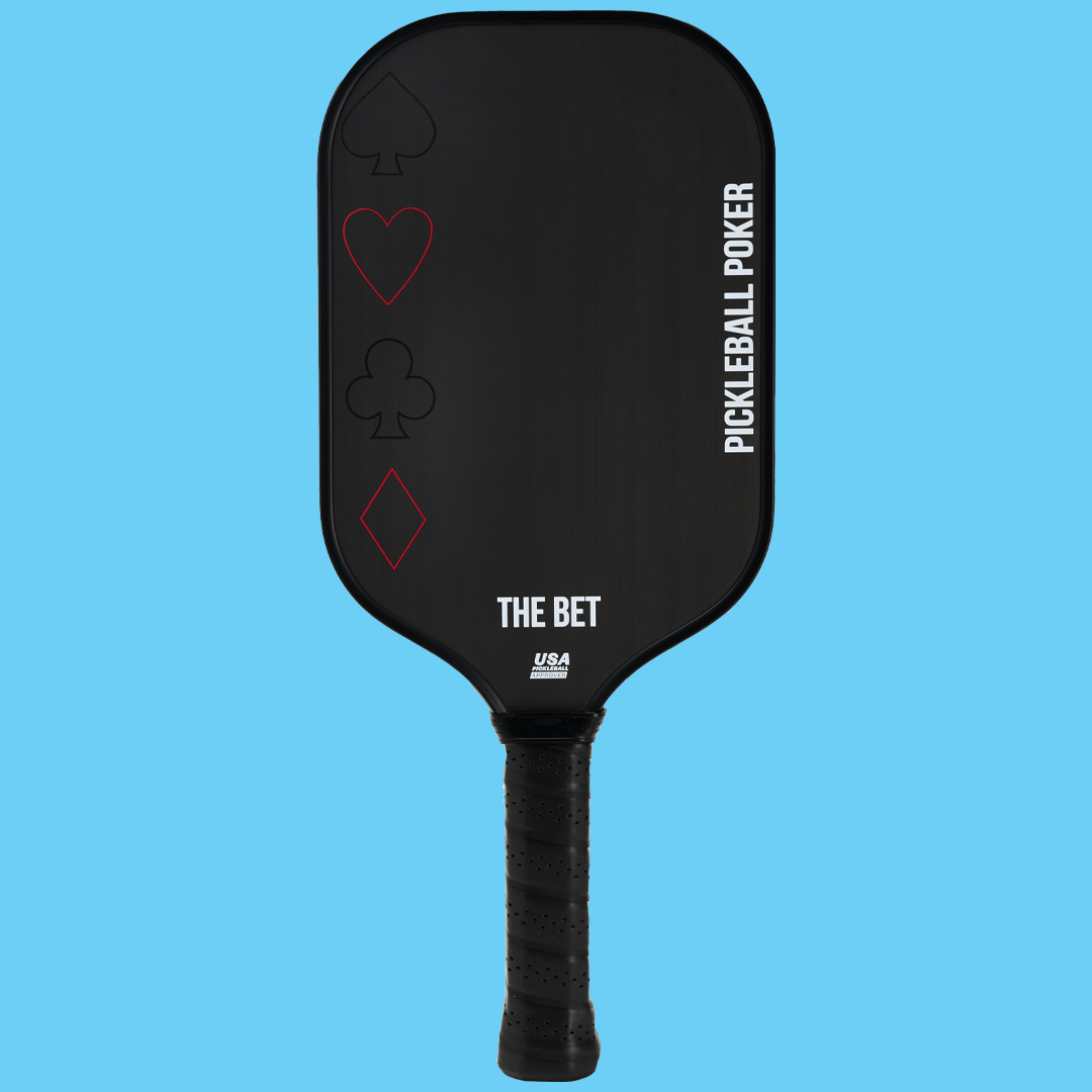 front facing the bet by pickleball poker paddle